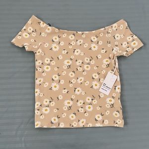 Floral Peach Off Shoulder Top